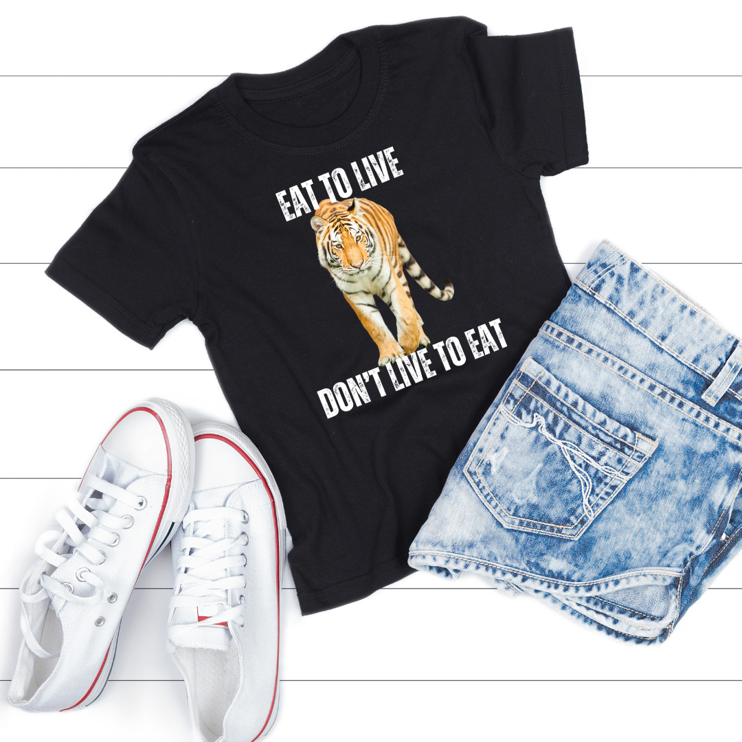 Tiger Carnivore Shirts Healthy Diet Shirt Eat to Live Don't Live to Eat Cool Panther T-shirt for Carnivore gift for Friends