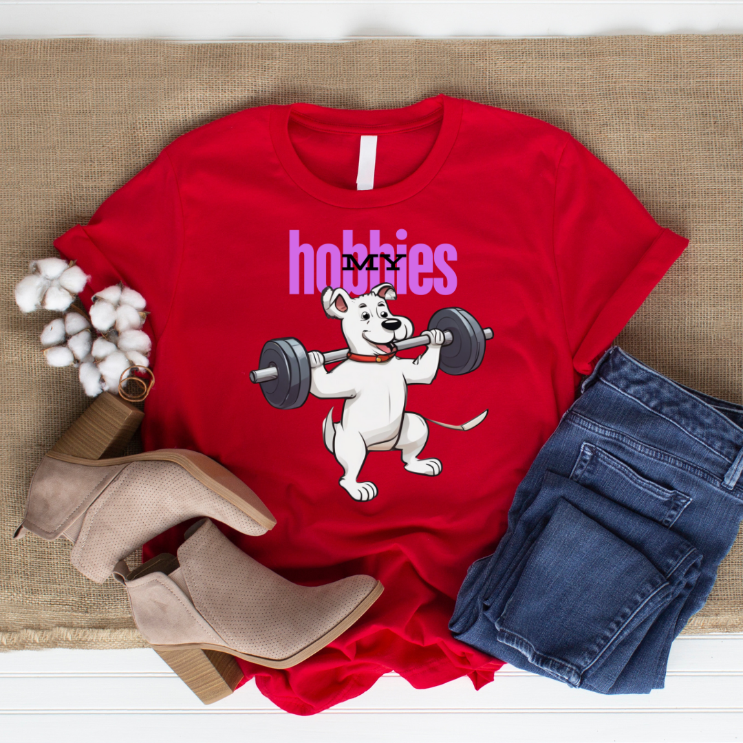 Dog Lover T-shirt for Dog Mom gift for Gym Rat T Shirts for Gym Girl Workout Enthusiasts gifts for Weightlifter gift Crossfit Shirt for Dog Dad