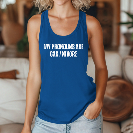 My Pronouns are CAR / NIVORE Tank Top for Carnivore Diet gift for the Proper Human Diet Tank Tops for Men gifts for Him