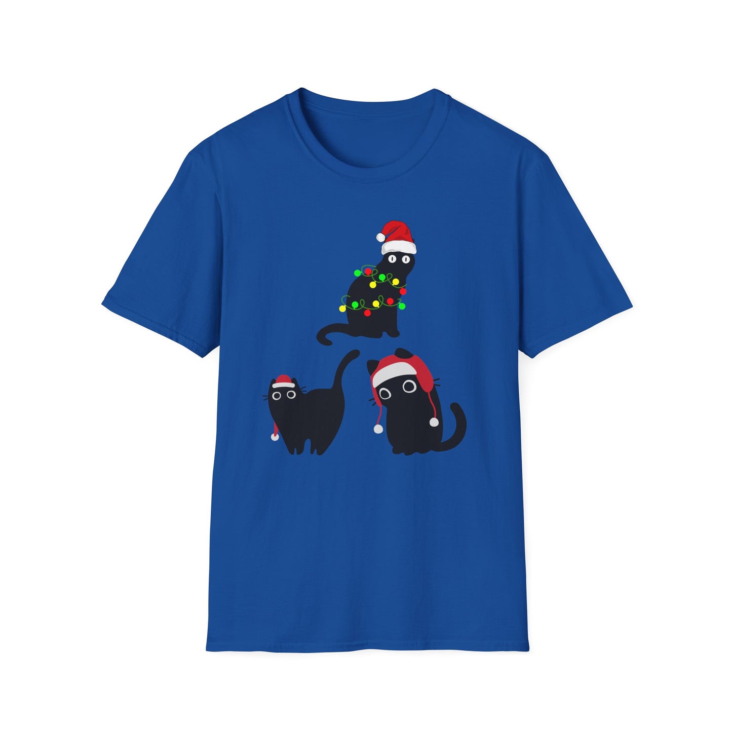 Christmas Cat T-shirt for Black Cat Lover gift for Christmas Kitty Tshirts for Cat Mom present for Christmas T Shirt for Funny Cats Tees