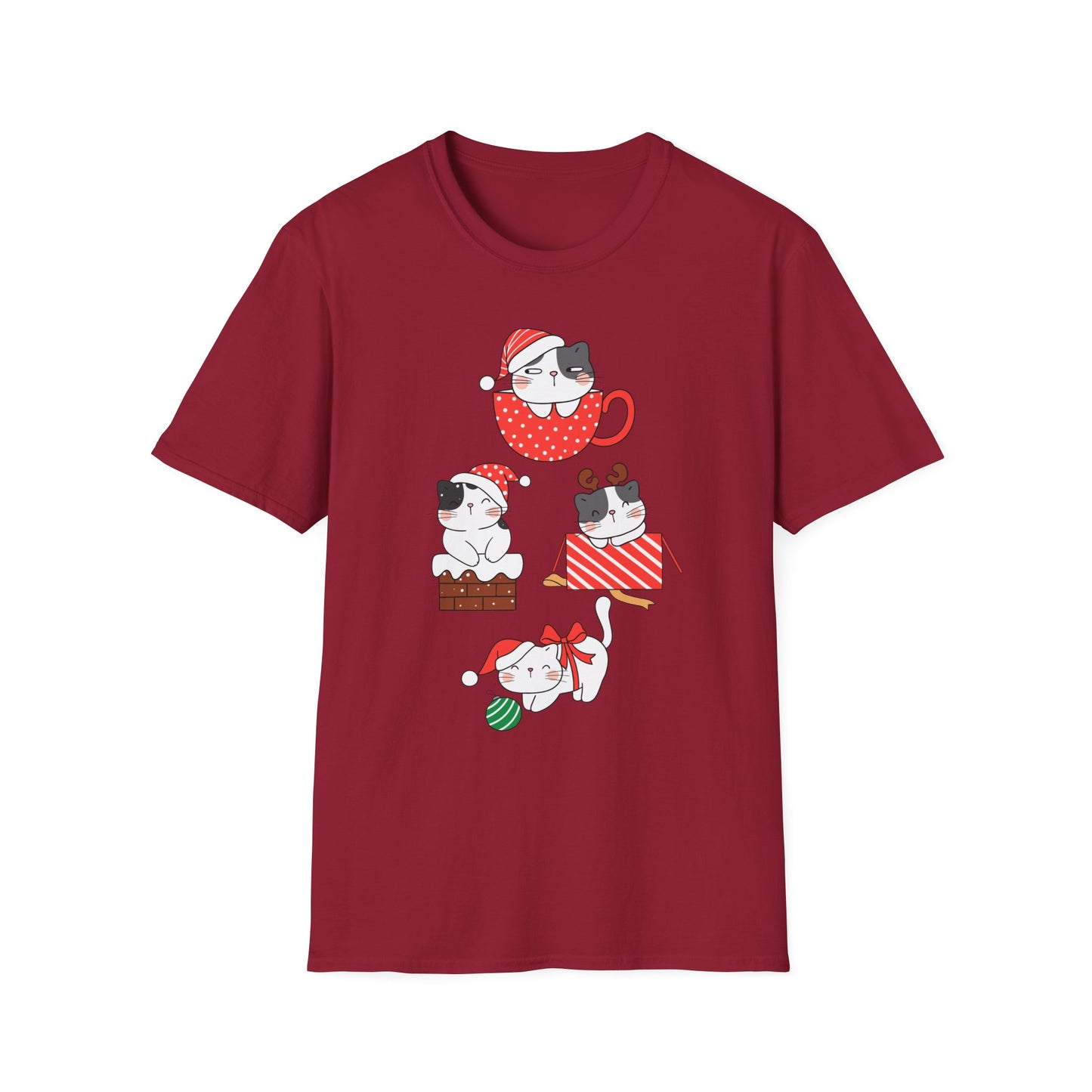 Cat T-shirt for Christmas presents for Cat Lady gifts for Cat Lover Tshirts for Women Christmas T Shirt for Holiday party Shirts for Her