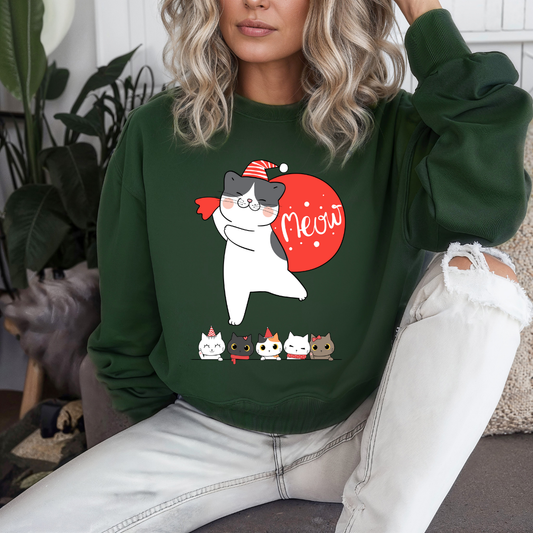 Funny Christmas Sweatshirt for Cat Lover present for Christmas Cat Sweater for Women's gifts for Christmas Sweatshirts for Winter gifts