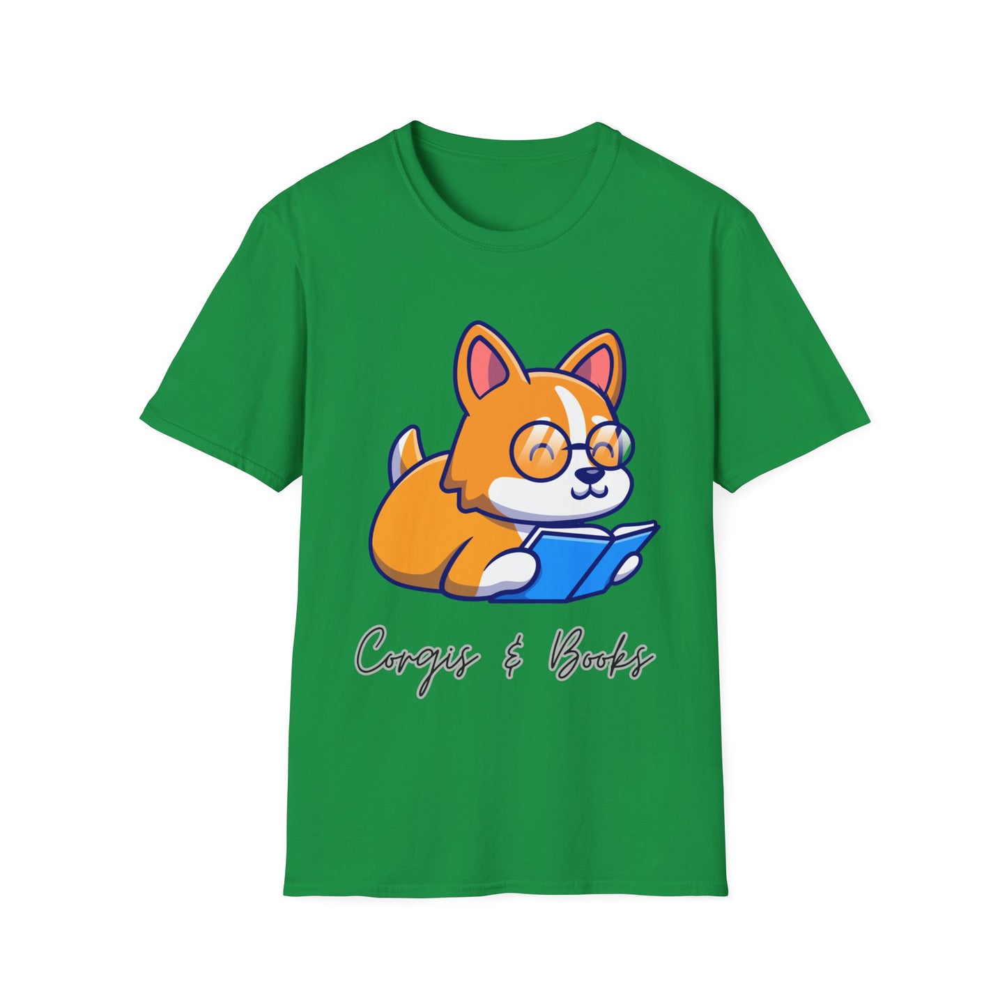 Corgi's & Books T Shirt for Corgi Lover Gift for Book Lover Soft Cotton T-shirt Dog Lovers Shirts Book Lover Shirt