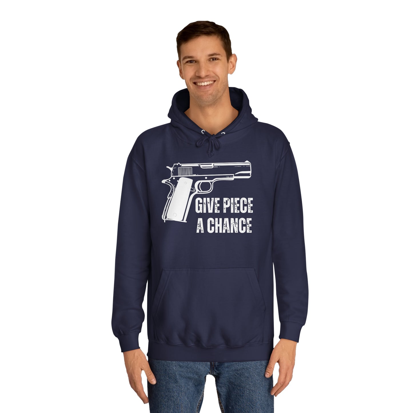 Gun Lover Hoodie Funny Hoodie for Mens gifts for Him Conservative Hoodie for Republican gift 1911 Pistol Give Piece A Chance