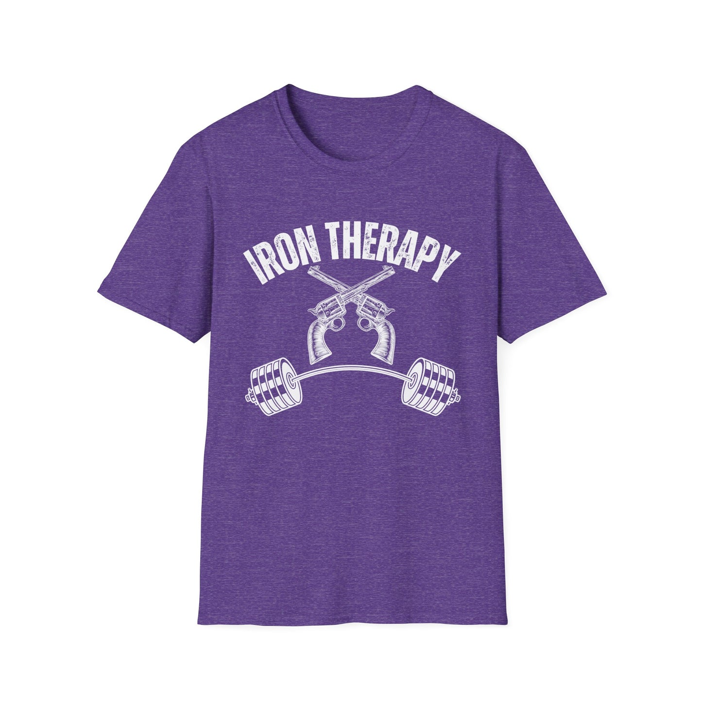 Workout Shirt for Gun Lover gift for Weightlifting T-shirt for Gym Lover gifts for Powerlifting Tee Shirts for Him Iron Therapy Shirt