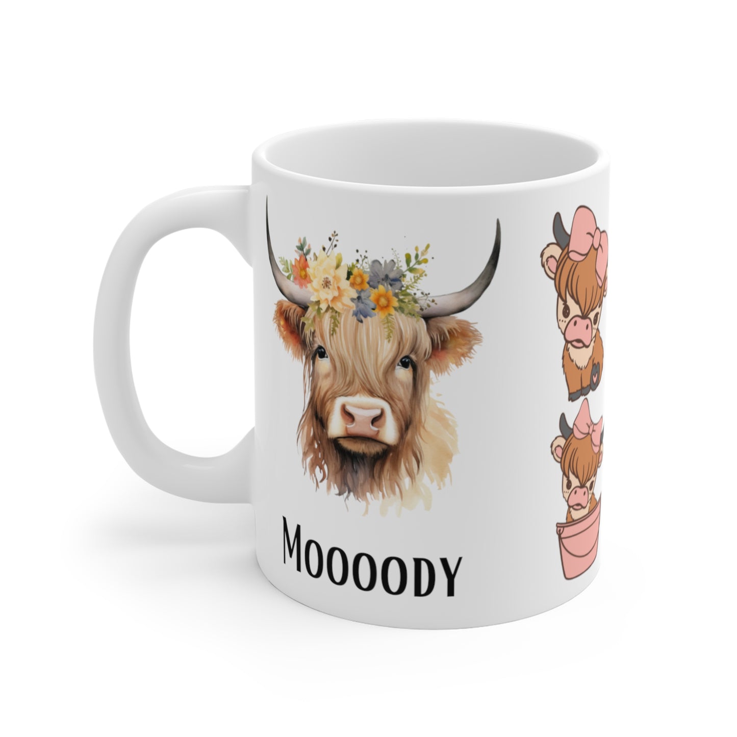 Funny Cow Design Mug Highland Cow Mug for Farmer's Gifts for Cow Lovers gift Cow Face Coffee Mug Cow Face Funny Cow Mug MOODY Cow Print