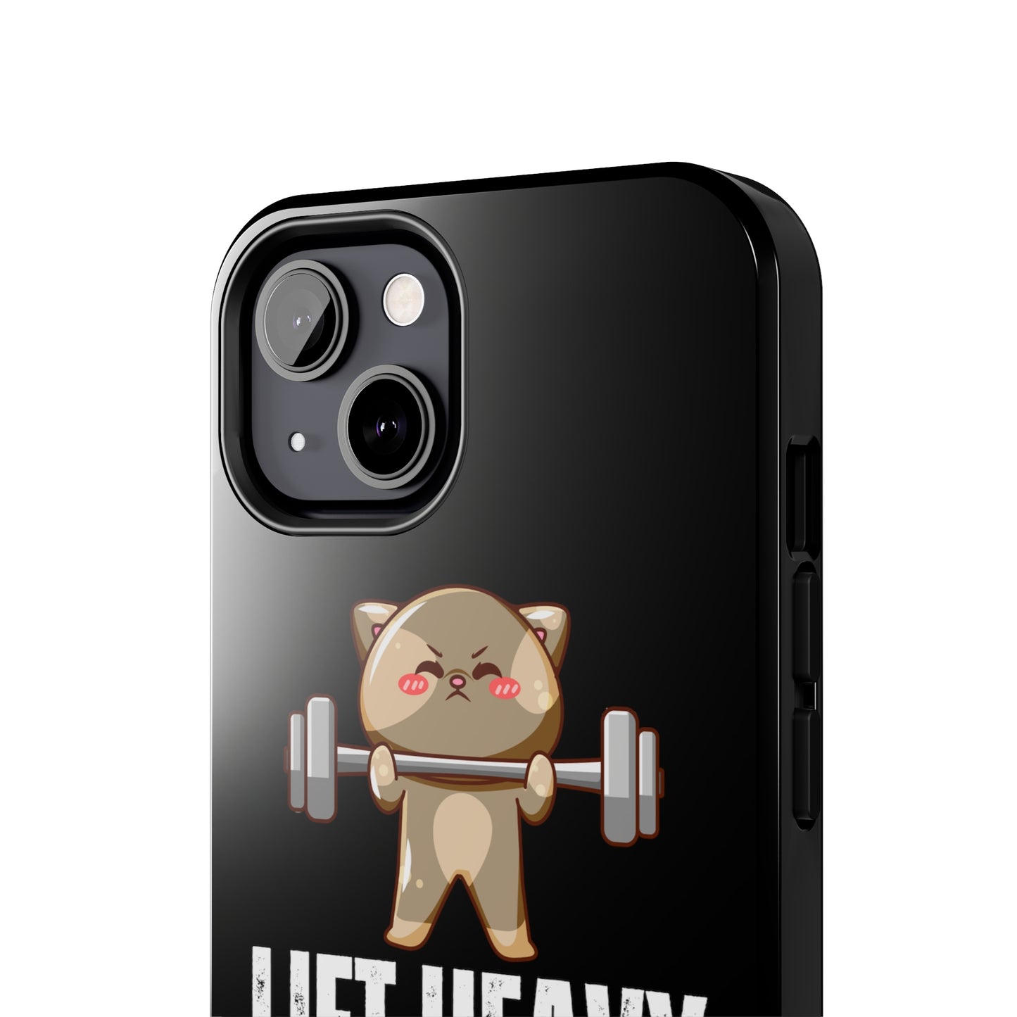 Funny Cat iPhone Case for Gym lover gift for Fitness Lover Cat Lifting Weights Lift HEAVY Pet CATS protective case