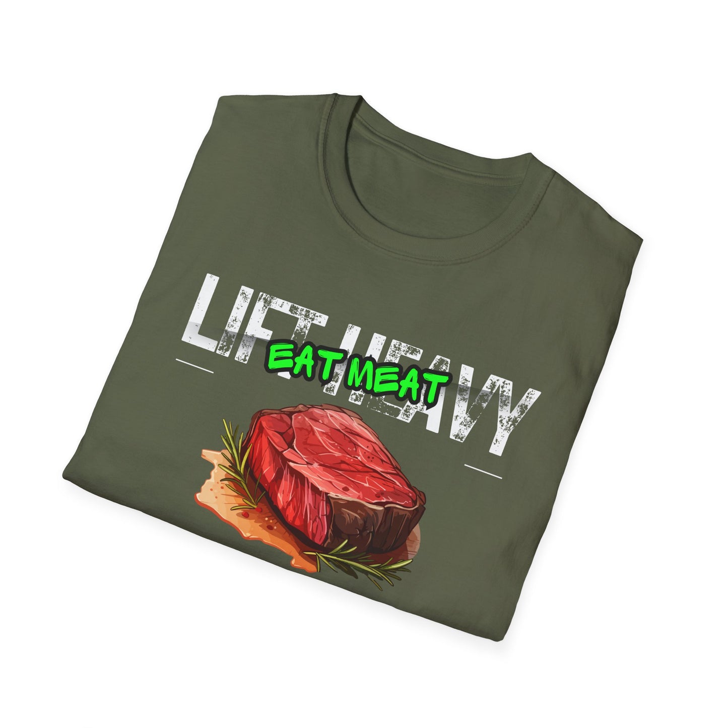 Workout Graphic Tee - lift heavy eat meat - carnivore diet shirt - steak lover gift ideas bbq tshirts