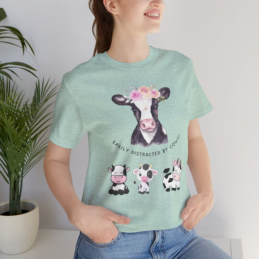 Cute Cow Shirt Funny T-Shirt for Cow Lover gift Cute Cow Shirt Easily Distracted By Cows T shirt ADHD gift Cow Lover gift
