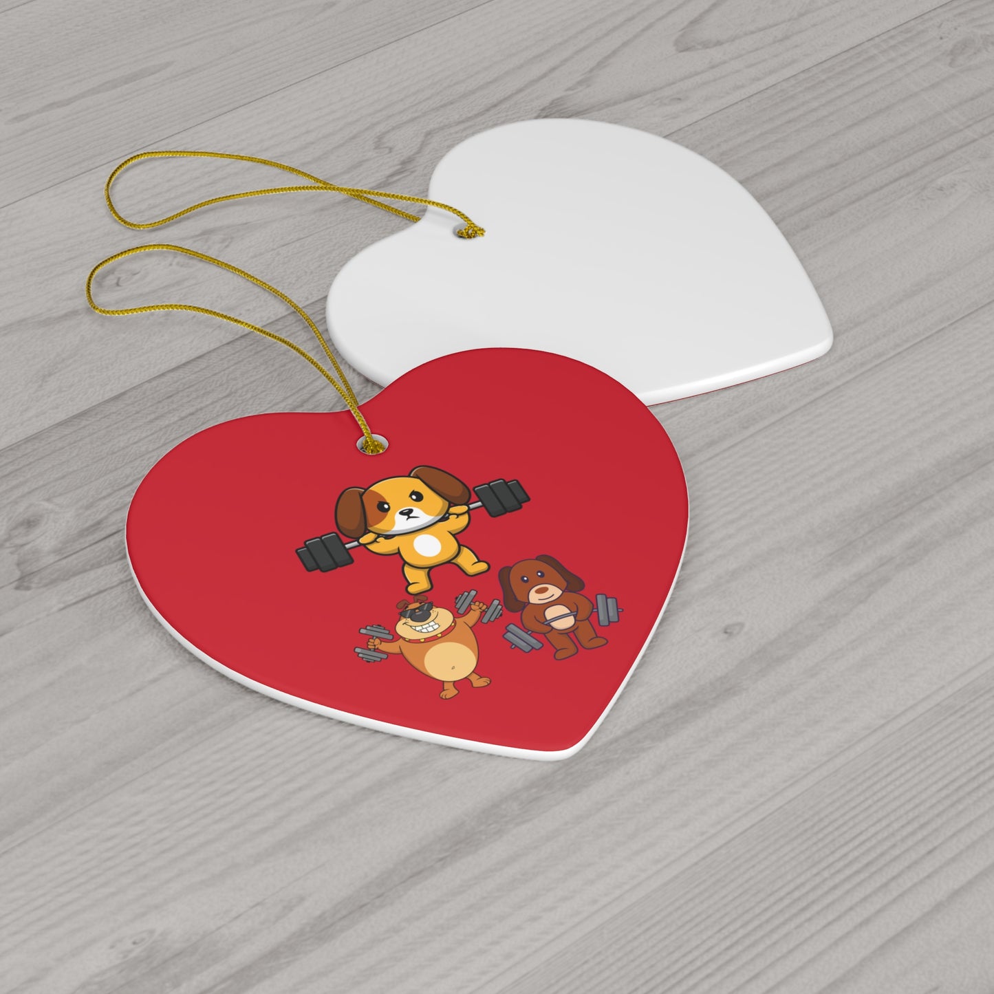 Funny Dog Ornaments for Dog Lover present for Christmas Presents for Gym Lover gift for Fitness gifts for Dog mom gift for Dog dad gift idea