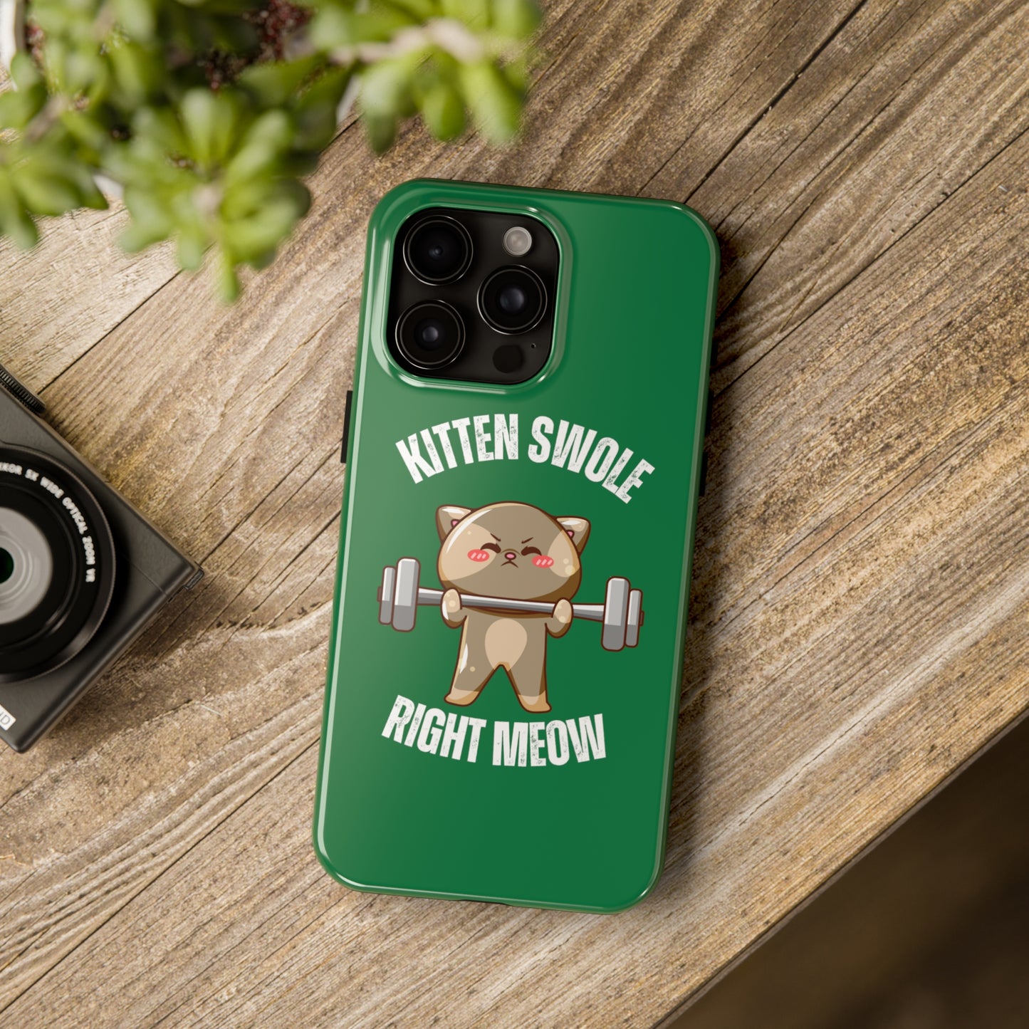 Funny Cat iPhone case for Gym Lover gift Cat Weightlifting Cat Lifting Weights Phone case for Workout Lover gift for Fitness enthusiast