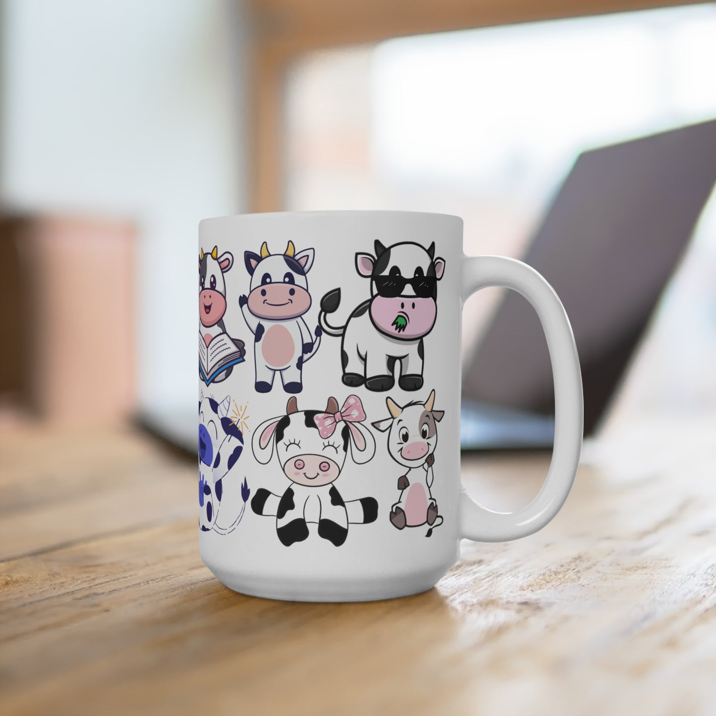 Cute Cow Mug for Coffee Lover gift for Cow Lover gift for Her, Funny Cow Coffee Mug for Farmer gift for Farm girl gift for Cow girl