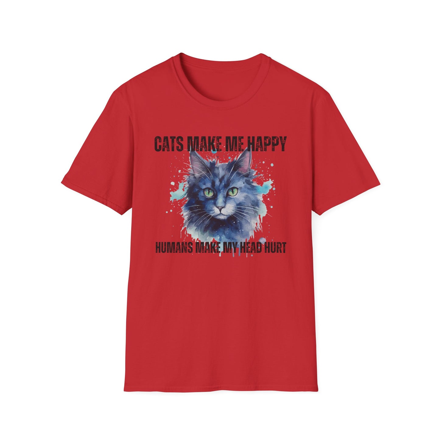 Colorful Cat Shirt for Cat Lover Tshirt for Cat Lovers gifts for Cat Moms gift Funny Cat Tshirt Cat Pun Tee Shirts Humans Make My Head Hurt