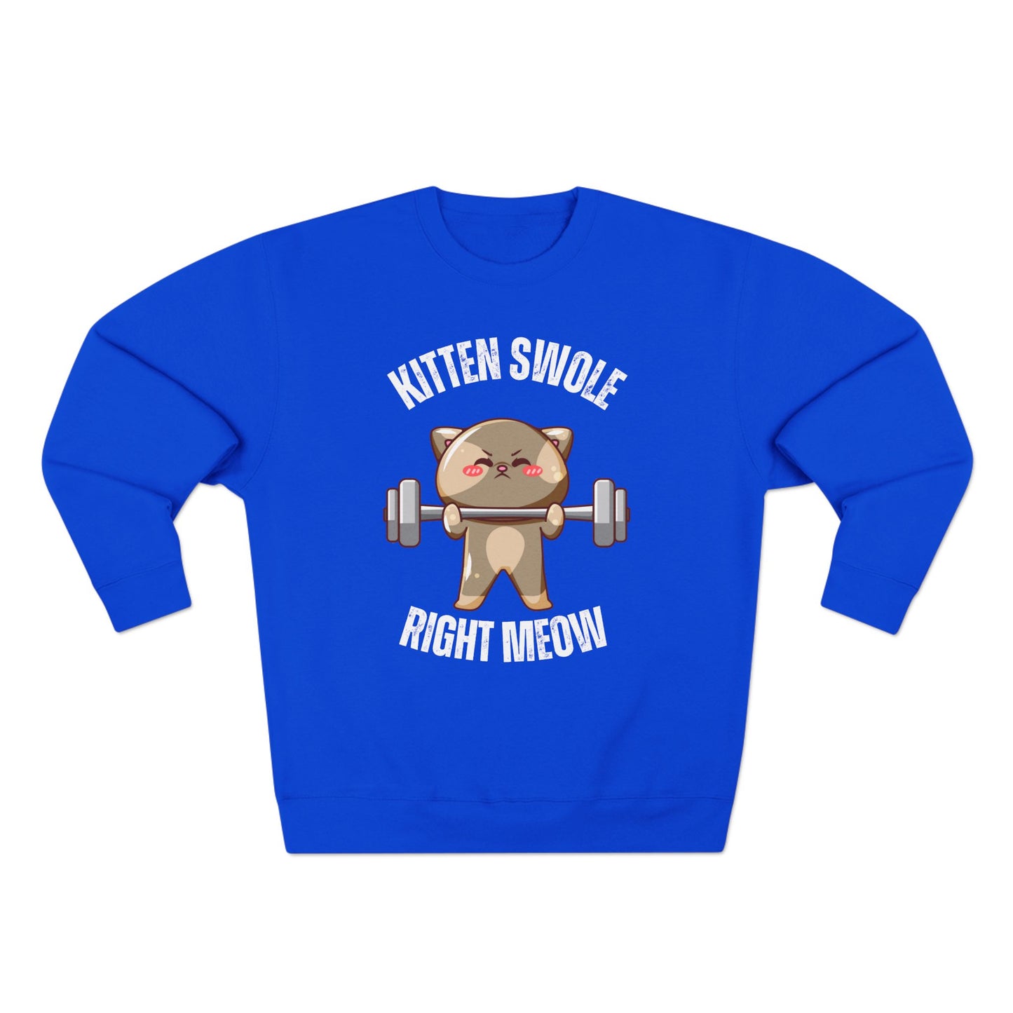 Kitten Swole Right Meow Sweatshirt, Cat Lover Gift, Funny Animal Sweater, Pet Owner Jumper, Cute Kitty Top, Workout Pullover