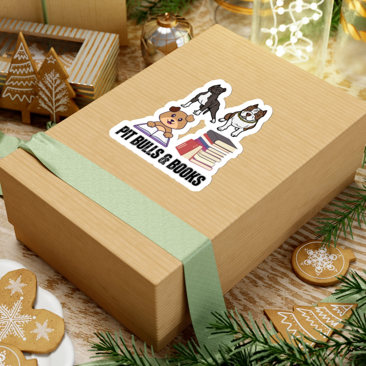Pit Bull Sticker for Dog Lover gift for Pit Bull Mom gift for Pit Bull Lover for Book Lover sticker, Pit Bulls and Books Sticker