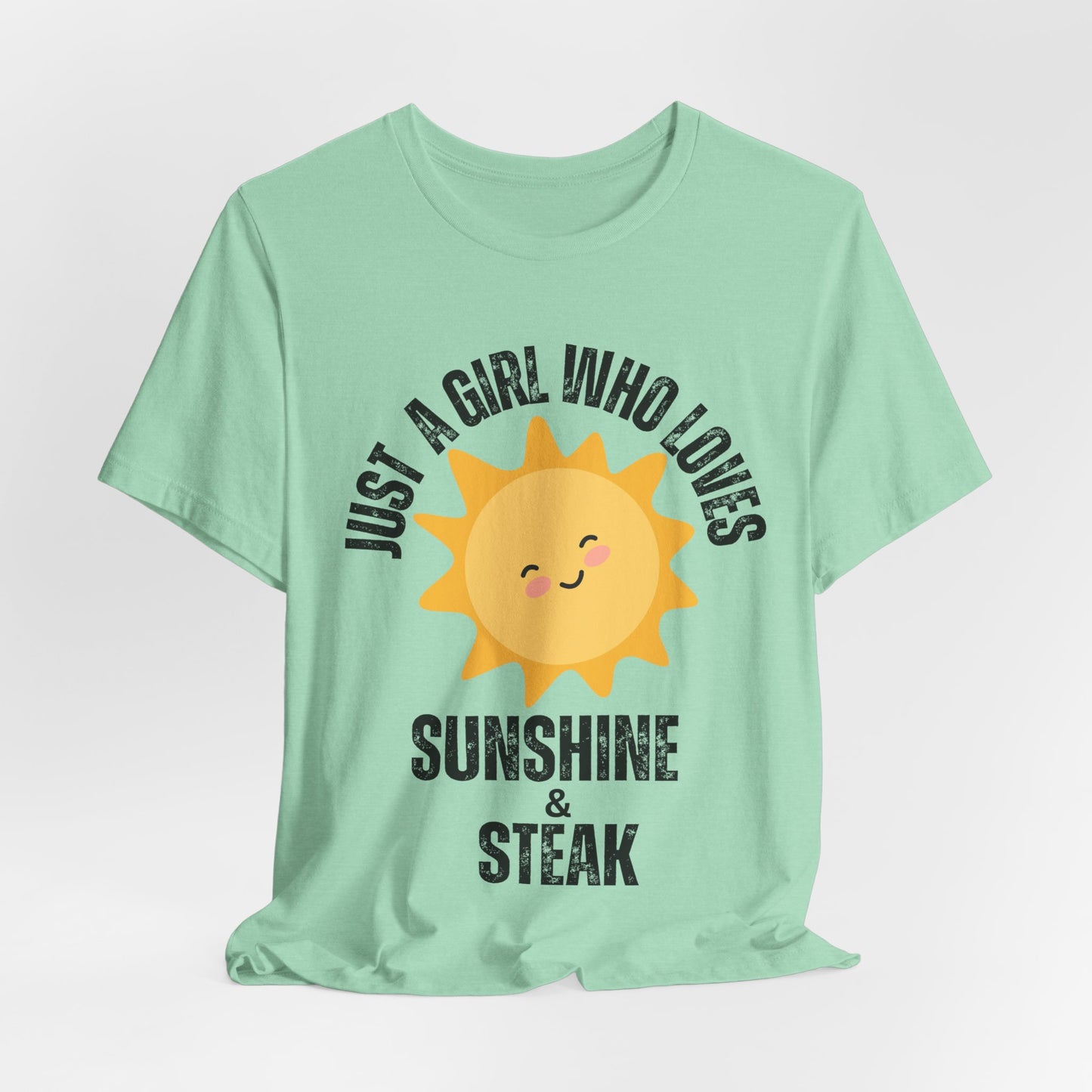Steak and Sunshine Unisex Tee, Carnivore Diet Top, Foodie T-Shirt, Meat Lover Shirt, BBQ Party Wear, Grilling Apparel