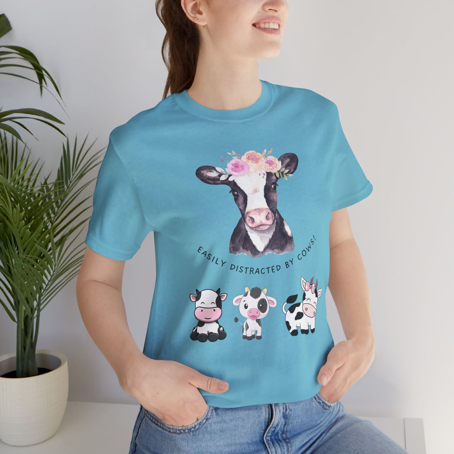 Cute Cow Shirt Funny T-Shirt for Cow Lover gift Cute Cow Shirt Easily Distracted By Cows T shirt ADHD gift Cow Lover gift
