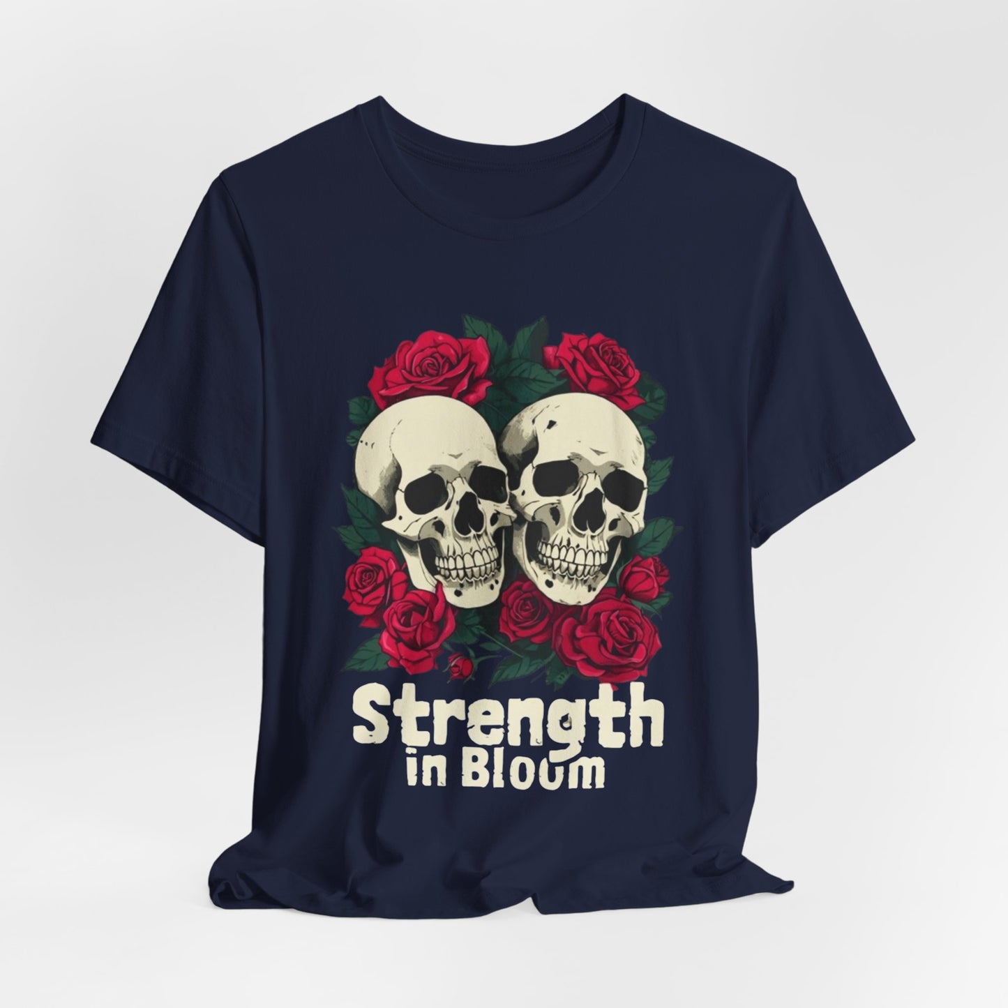 Strength in Bloom Gym Shirt, Floral Workout Tee, Fitness Top, Activewear T-Shirt, Exercise Apparel, Gym Lover Gift