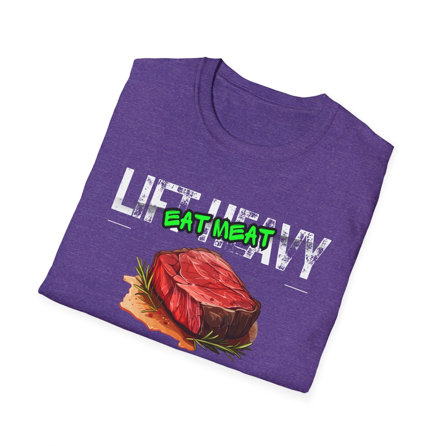 Workout Graphic Tee - lift heavy eat meat - carnivore diet shirt - steak lover gift ideas bbq tshirts