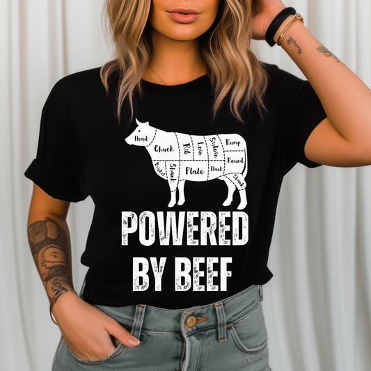 Carnivore Diet Tshirt Funny Meat T-shirts Beef T-shirt for Meat Lover gift Carnivore Shirt for Carnivore gift POWERED BY BEEF T Shirt