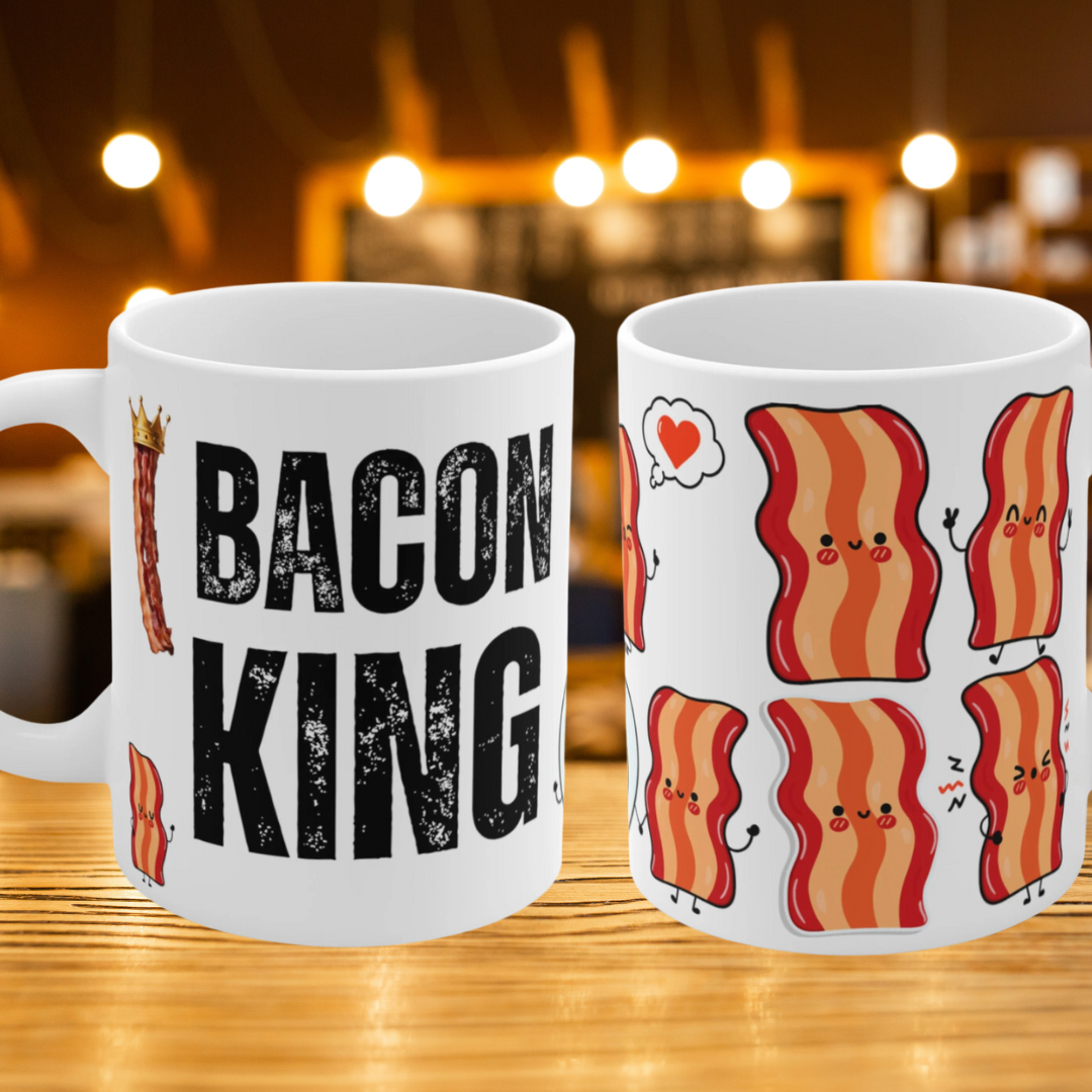 Meat Lover Mug for Bacon Lover gift for Valentines Day gift for Couples gift for Valentine gift Him BACON King Mug 11oz