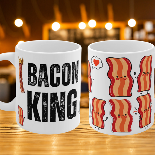 Meat Lover Mug for Bacon Lover gift for Valentines Day gift for Couples gift for Valentine gift Him BACON King Mug 11oz