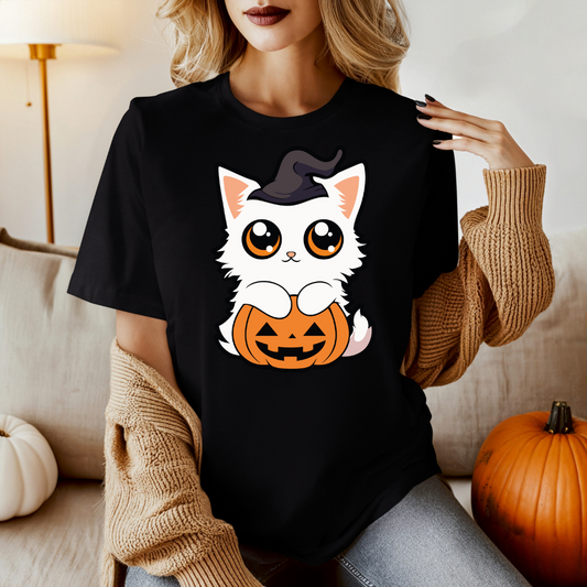 Halloween Cat Shirt for Cute Cat Tee shirts for her gifts for Halloween T-shirt for Cat Lover T Shirt for Cat Mom gifts for Kitty T Shirts