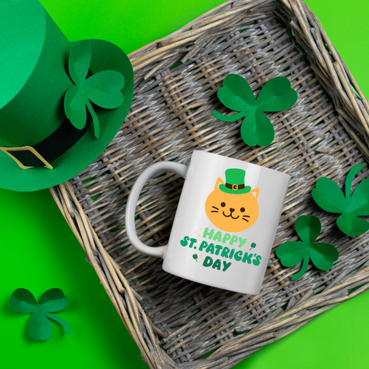 Funny Cat Mug for St Patricks Day Gift for Cat Lover gifts Cat Mug for Her Cute Cat Mug for Coffee Lover gifts for Cat Mom