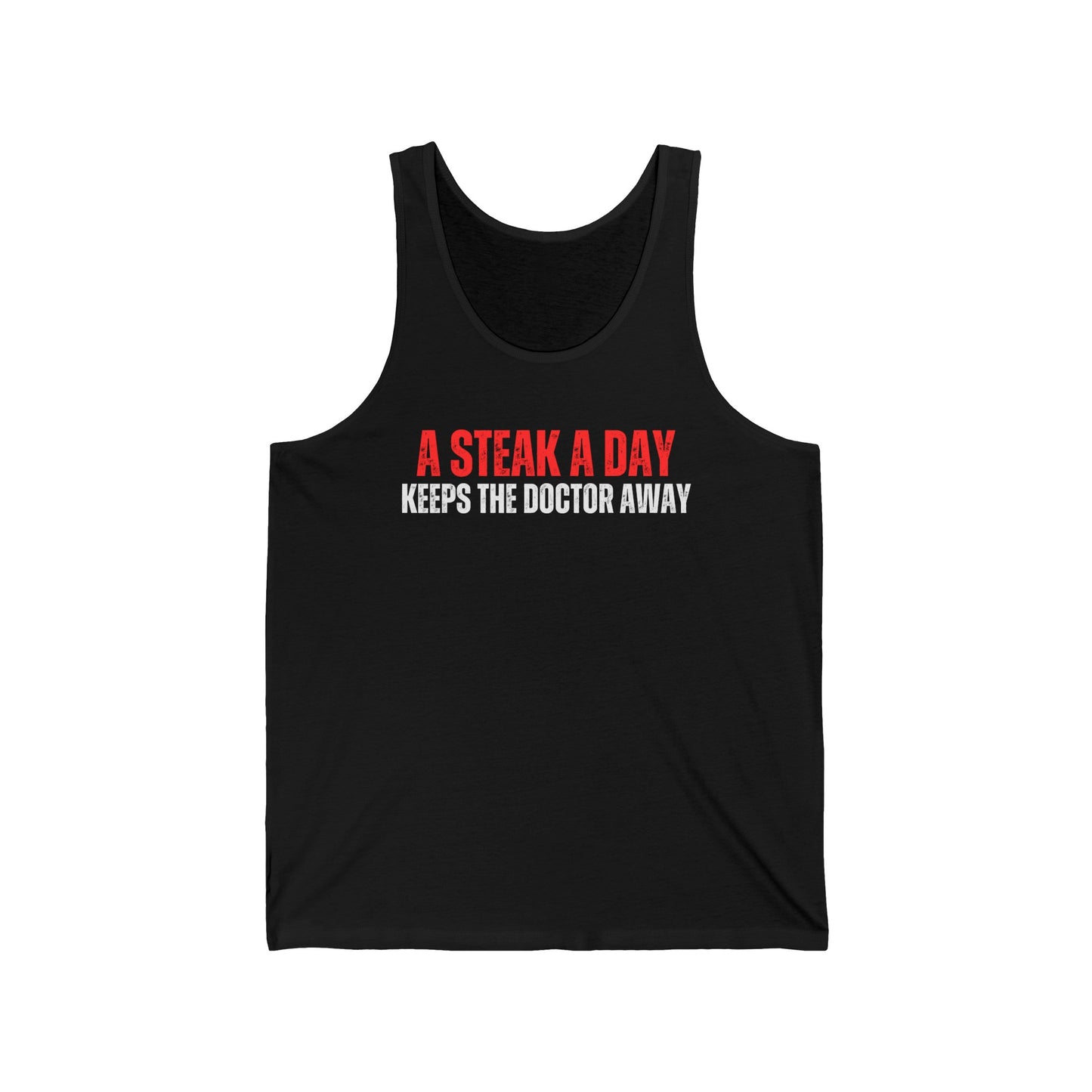 Funny Meat Tank Top Steak Lover T-shirt gift for Meat Lover Gift Meat lovers Shirt Carnivore  A Steak A Day Keeps The Doctor Away Gym Workout Tank Tops