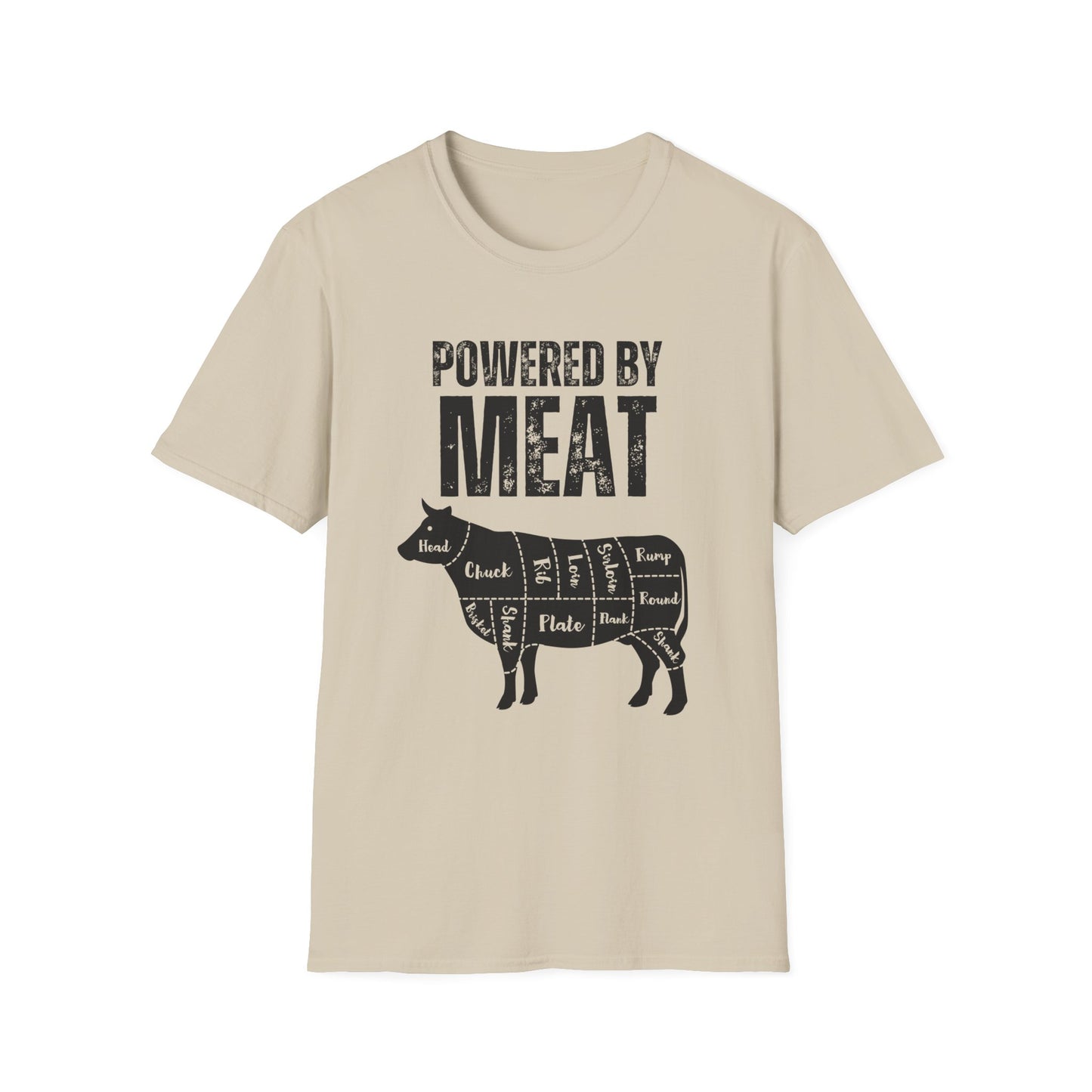 Powered By Meat T-shirt Funny Food T Shirt for Foodie gift for Her gifts for Friends Meat Lover gift for Carnivore Shirt