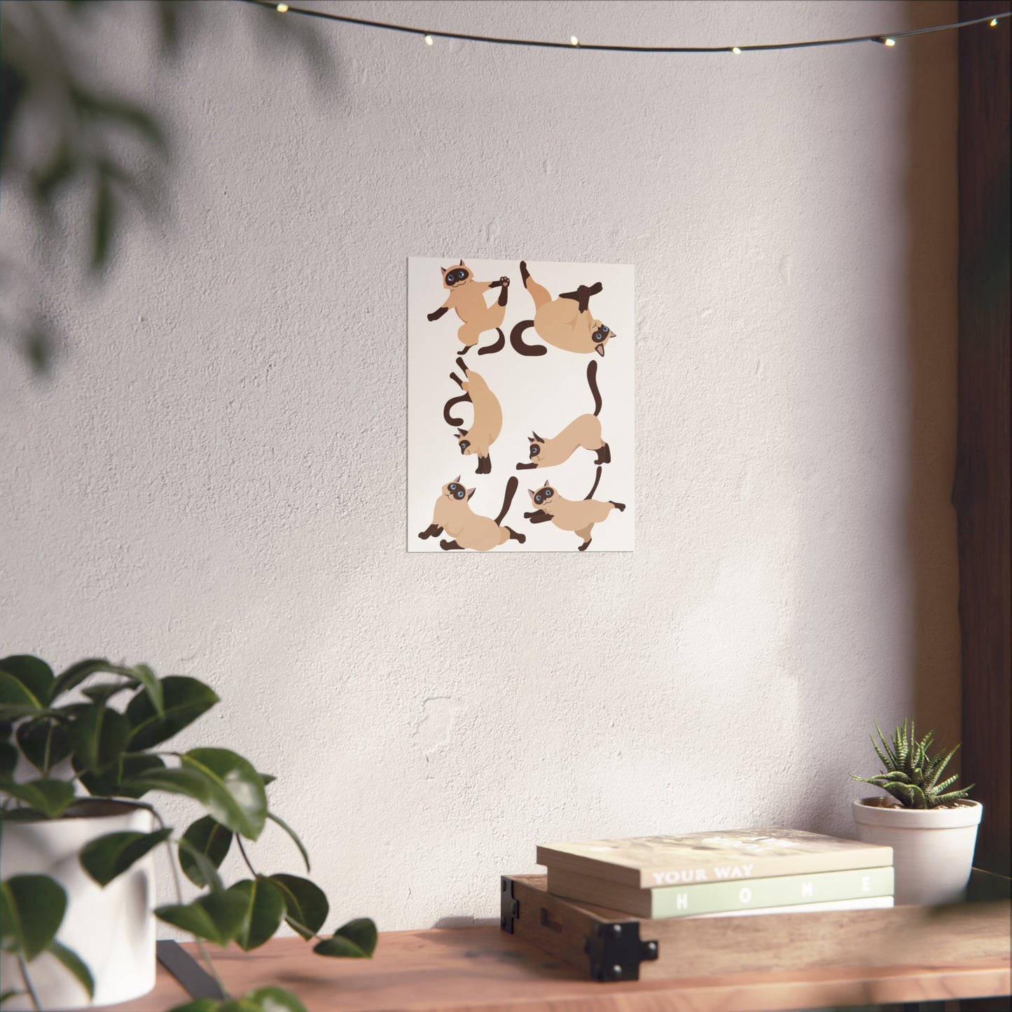 Funny Gym Poster for Cat Lover gift for Cats Mom gifts for Dad Funny Kitty Cats Doing Yoga Posters Workout Fitness Gym rat Wall Art