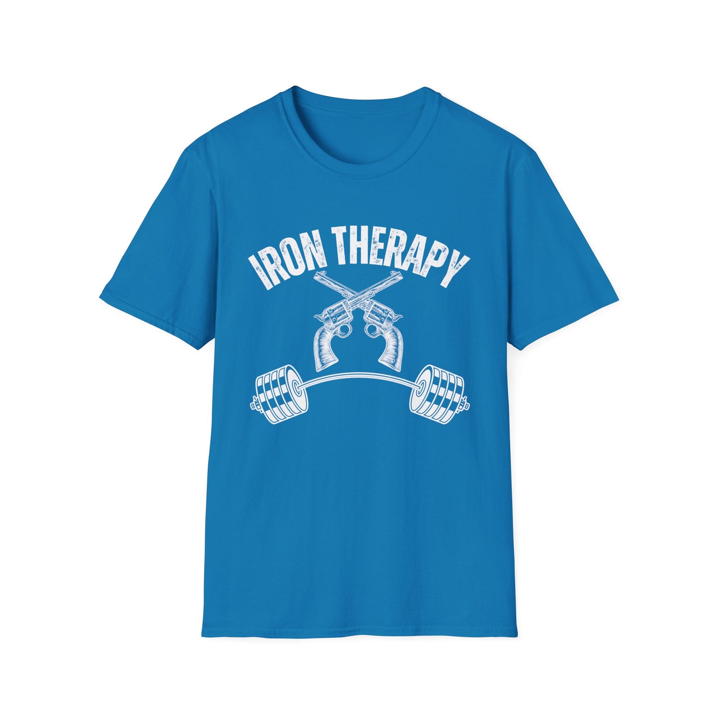 Workout Shirt for Gun Lover gift for Weightlifting T-shirt for Gym Lover gifts for Powerlifting Tee Shirts for Him Iron Therapy Shirt
