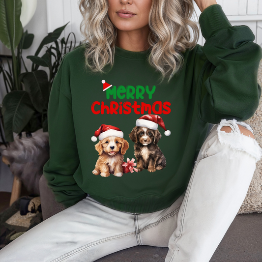 Christmas Dog Sweatshirt for Puppy Lover gift for Puppy Love Sweatshirts for Christmas present for Dog mom gift for Dog Lover Sweater for Her