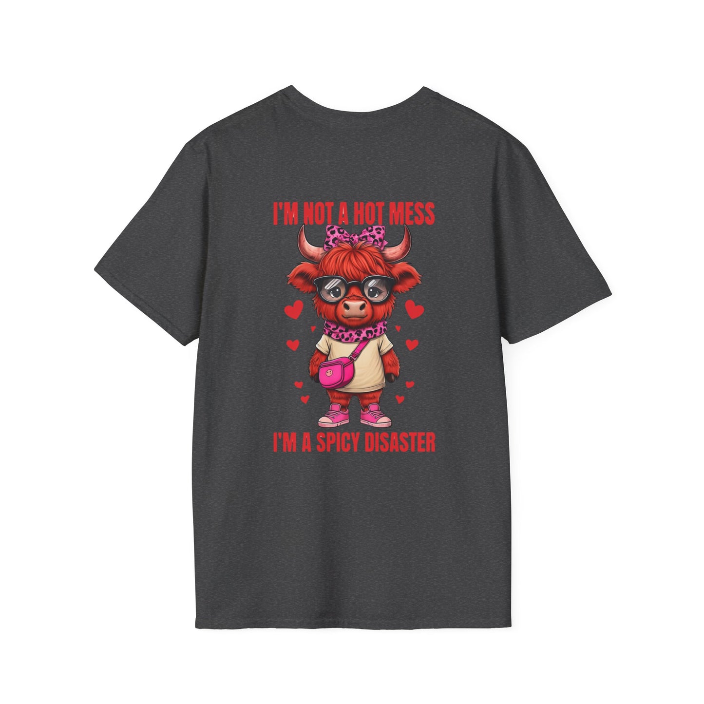 Funny Cow Lover Shirt Cute Cow Tee Spicy Disaster Tee,Animal Gift Shirt Sarcastic Cow Graphic Top Farm Life Clothing for Cow Lovers