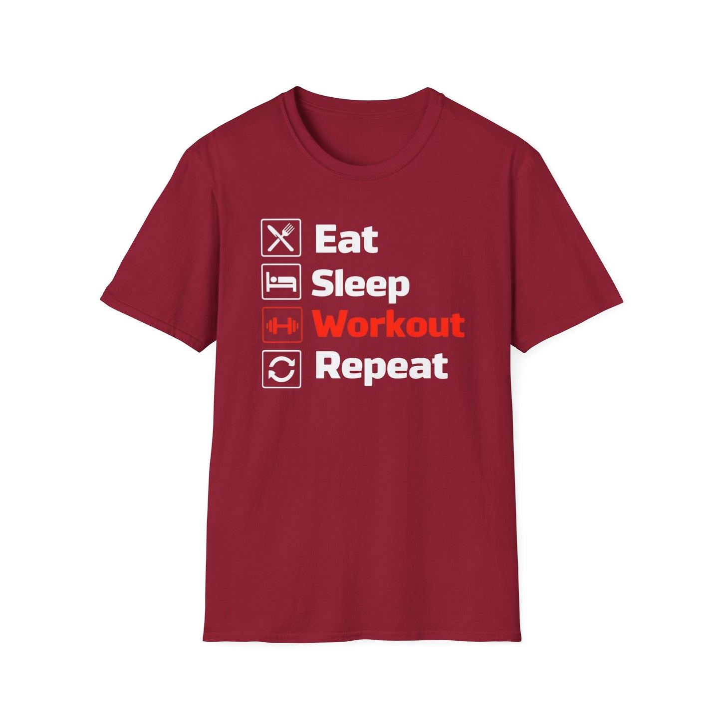 Eat Sleep Workout Repeat TShirt for Gym Shirts for Workout Tops for Gym Lover gift ideas for CHristmas gift for Powerlifter T-shirt for Him