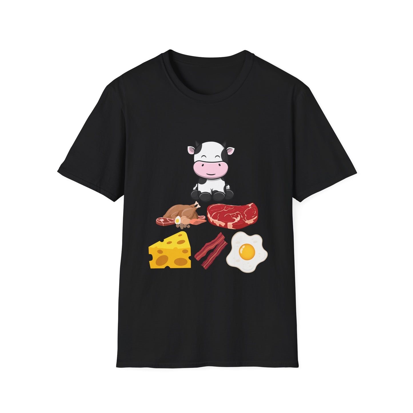 Cute Cow T Shirt for Carnivore Gift  Animal Based Diet T-shirt for Meat Lover Gift Beef Soft Cotton tee
