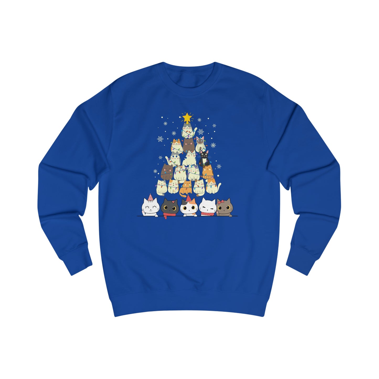 Cute Christmas Cat Sweatshirt for Christmas Lover gift for Cat Lover gifts for Christmas Party Sweater for Kitty Sweatshirts for Women