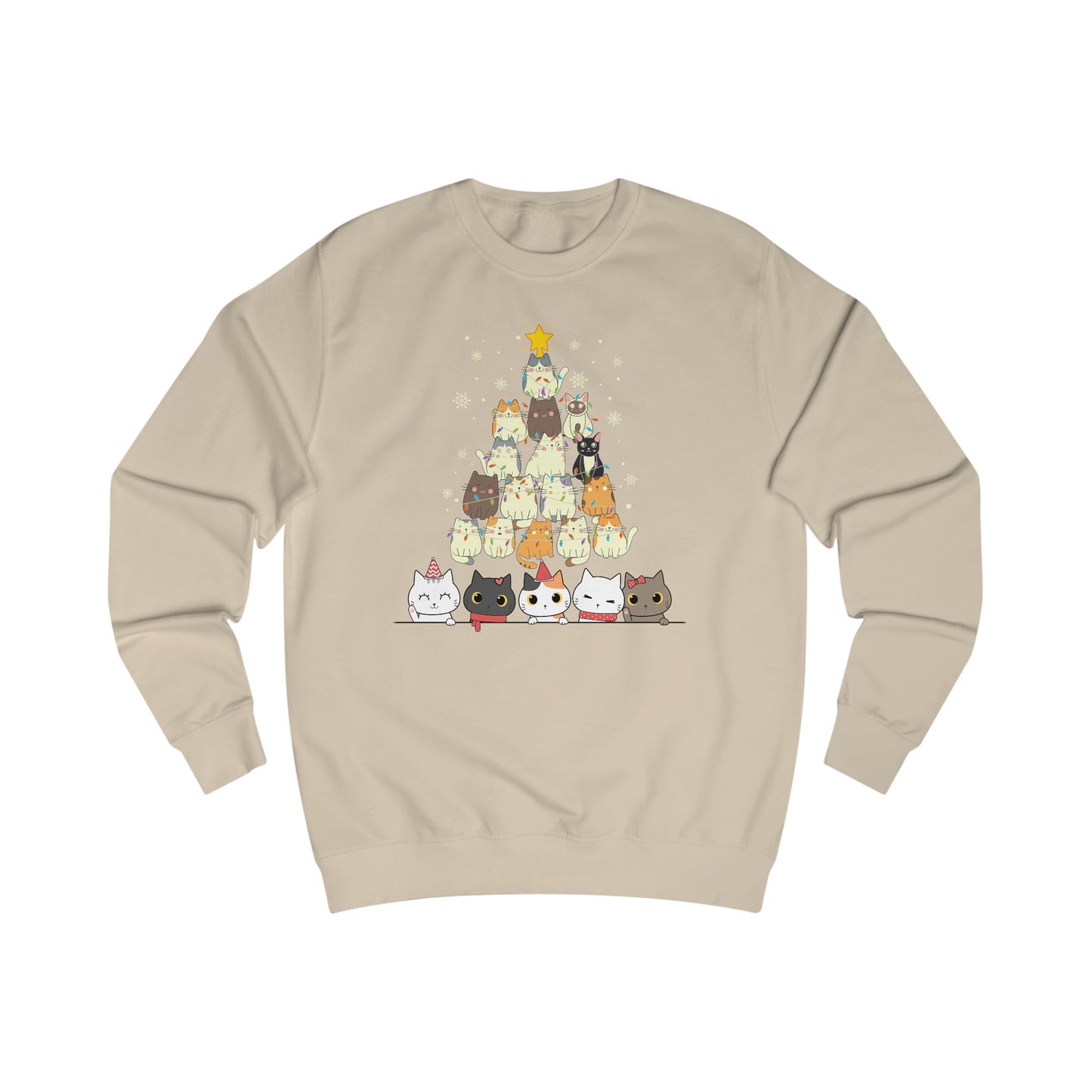 Cute Christmas Cat Sweatshirt for Christmas Lover gift for Cat Lover gifts for Christmas Party Sweater for Kitty Sweatshirts for Women