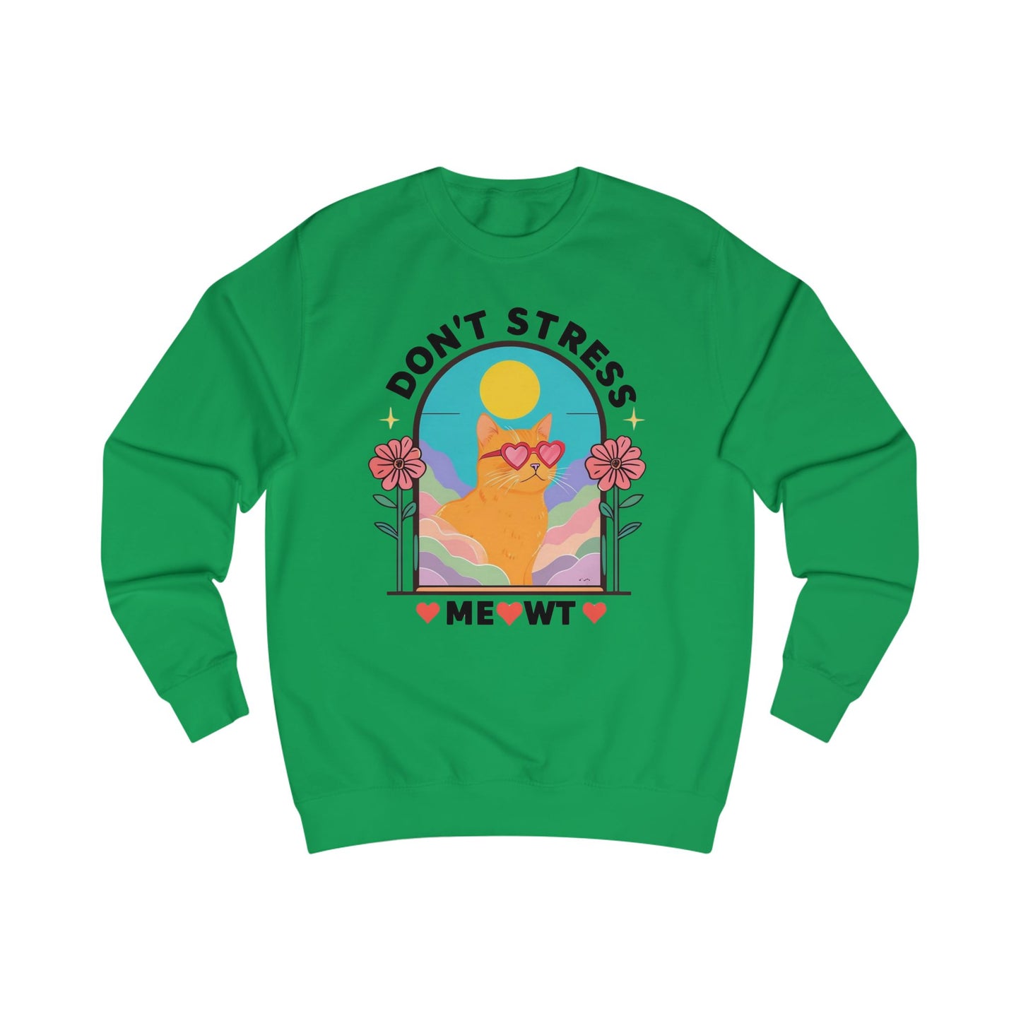 Don't Stress MEOWT Sweatshirt Funny Cat Sweatshirts for Cat Moma Sweaters Funny Kitty Sweatshirts for Cat Lover gift ideas for Cat Lady Top