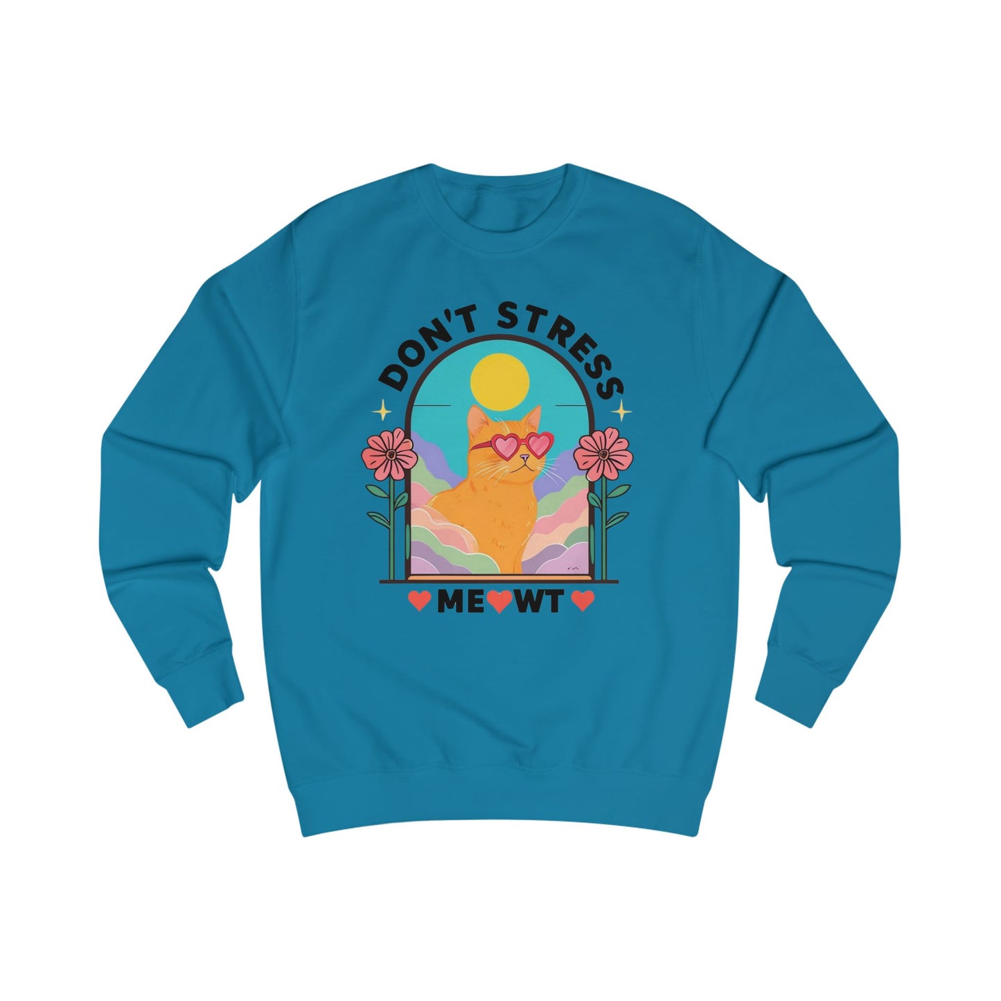 Don't Stress MEOWT Sweatshirt Funny Cat Sweatshirts for Cat Moma Sweaters Funny Kitty Sweatshirts for Cat Lover gift ideas for Cat Lady Top