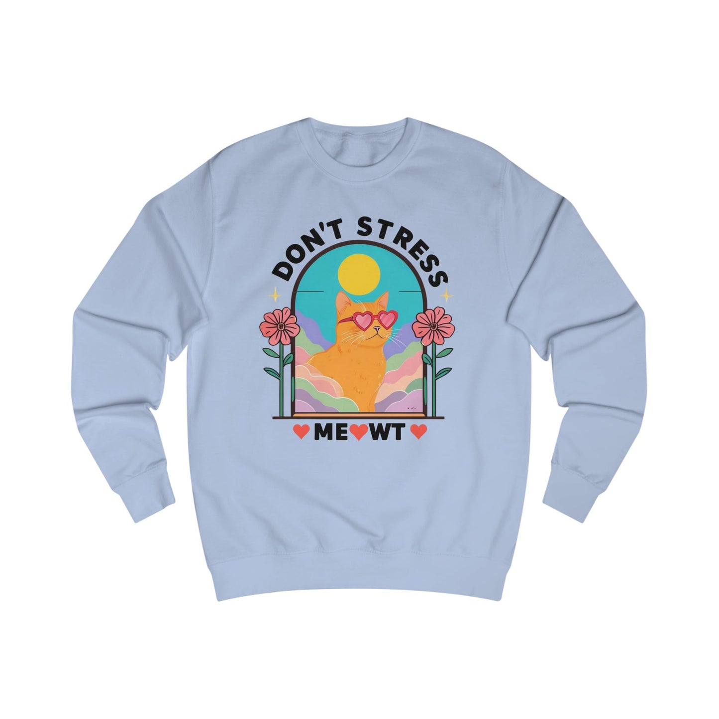 Don't Stress MEOWT Sweatshirt Funny Cat Sweatshirts for Cat Moma Sweaters Funny Kitty Sweatshirts for Cat Lover gift ideas for Cat Lady Top