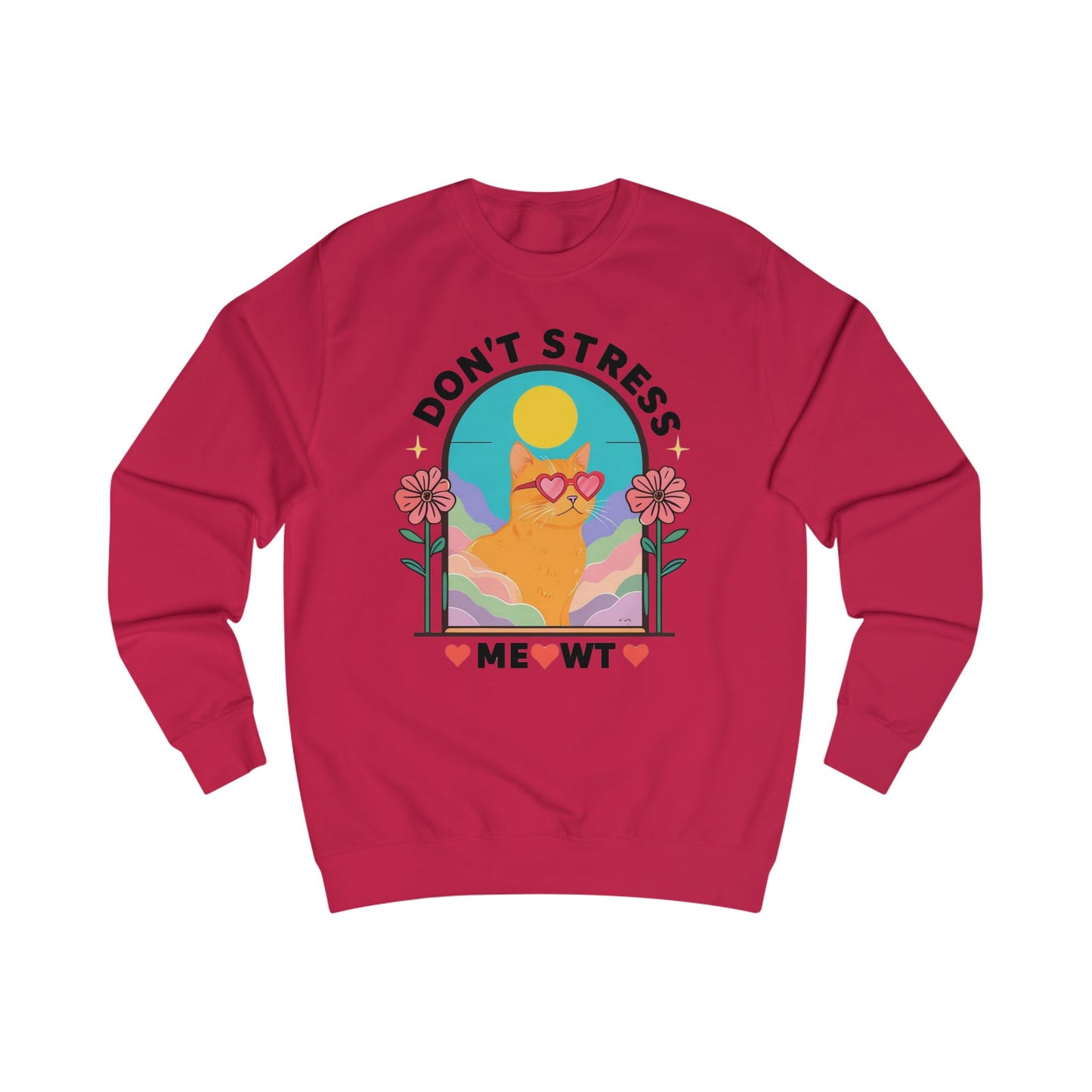Don't Stress MEOWT Sweatshirt Funny Cat Sweatshirts for Cat Moma Sweaters Funny Kitty Sweatshirts for Cat Lover gift ideas for Cat Lady Top