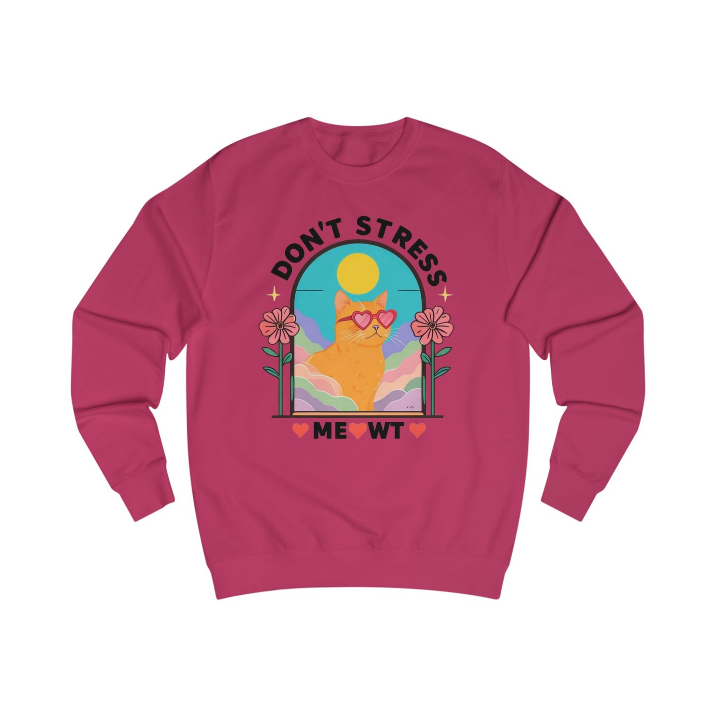 Don't Stress MEOWT Sweatshirt Funny Cat Sweatshirts for Cat Moma Sweaters Funny Kitty Sweatshirts for Cat Lover gift ideas for Cat Lady Top