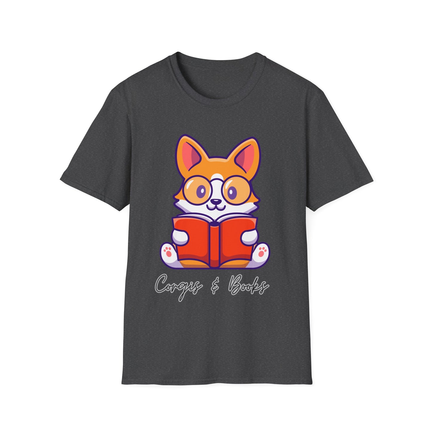 Corgi's & Books T Shirt for Corgi Lover Gift for Book Lover Soft Cotton T-shirt Dog Lovers Shirts Book Lover Shirt