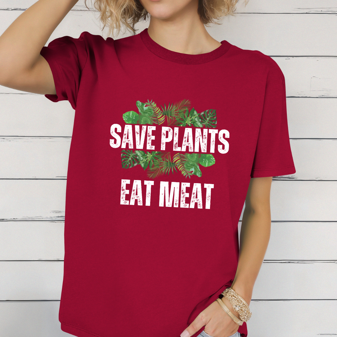 Carnivore Tshirt for Funny Meat T-shirt for Carnivore gift Funny T-shirt for Grilling gift Chef gift for BBQ Lover Tee Save Plants Eat MEAT