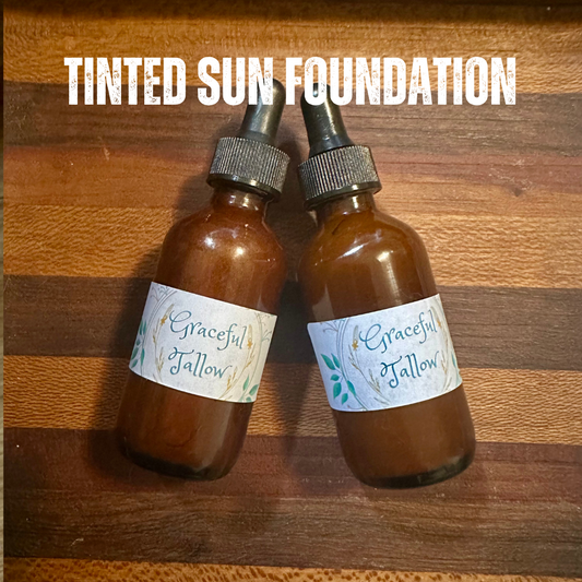 Tinted Sun Oil Foundation Tinted Moisturizer Tallow Emu Oil Moisturizing Facical Oil All Natural Makeup Mineral Sun Balm 2oz Bottle