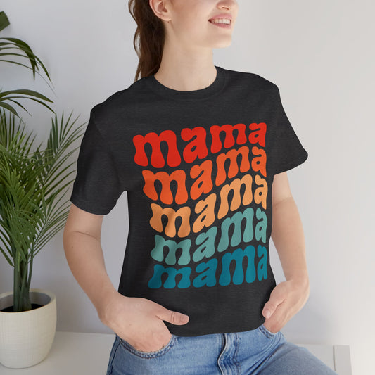 MAMA T Shirt Groovy Moms T-shirts for Mom gifts for Mothers Day gift for Her Cute Momma Shirts Mommy T Shirts Mom is the best