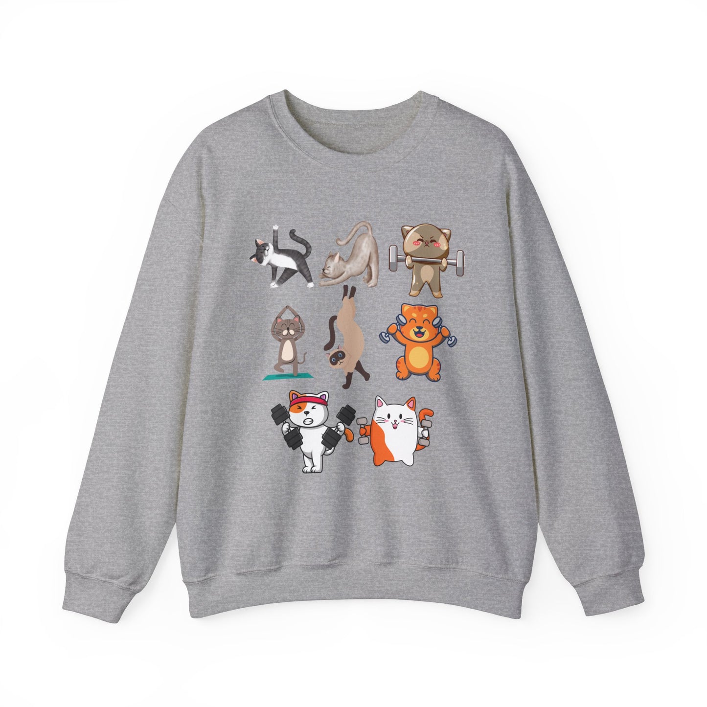 Funny Cat Pullover for Cat Lover gift for Fitness Lover gift for Gym Lover Cats Working out Sweat Shirt