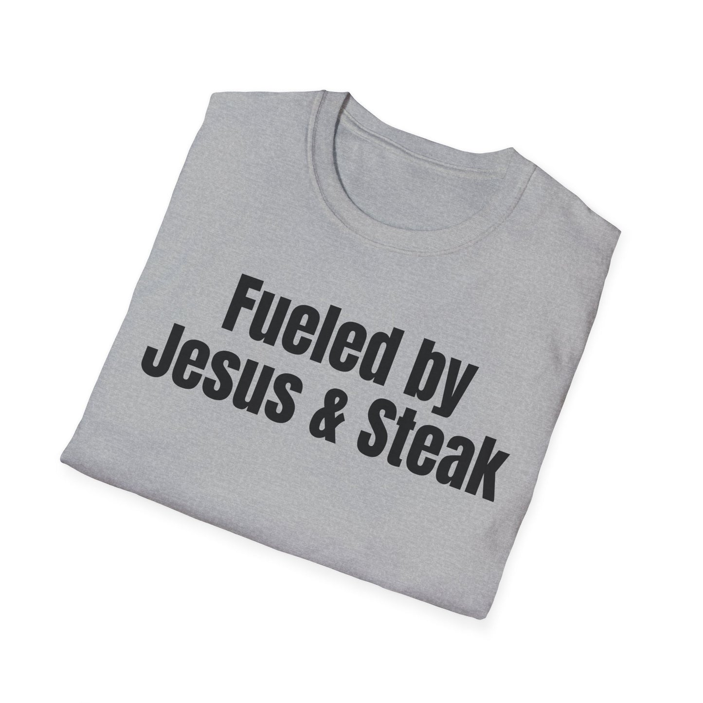 Fueled By Jesus and Steak Shirt for Christian Tshirts for the Gym t shirts for him gifts for her Christian Workout Shirts for Steak Lovers