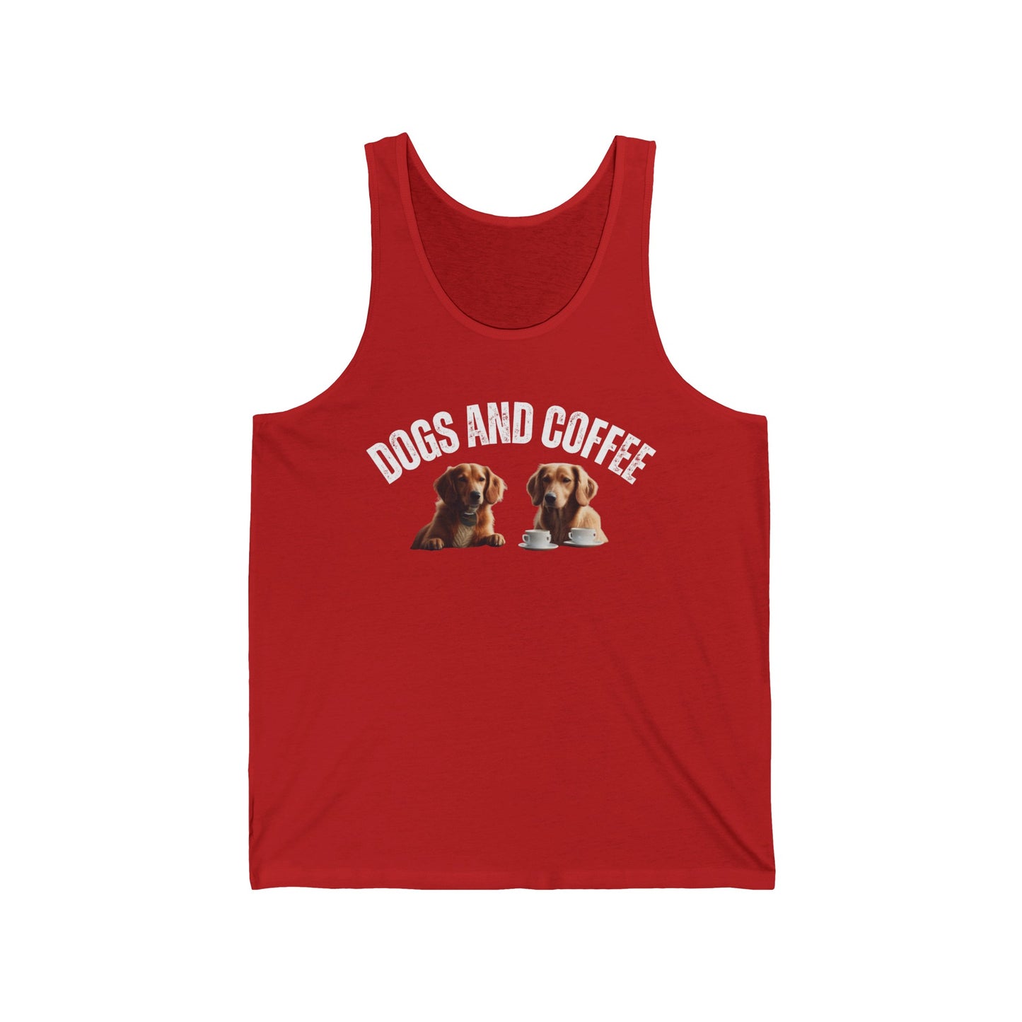 Dogs and Coffee Tank Top for Dog Lover Tank tops for Dog Mom gift for Golden Retriever gifts for Golden Retriever Lover Tank Tops
